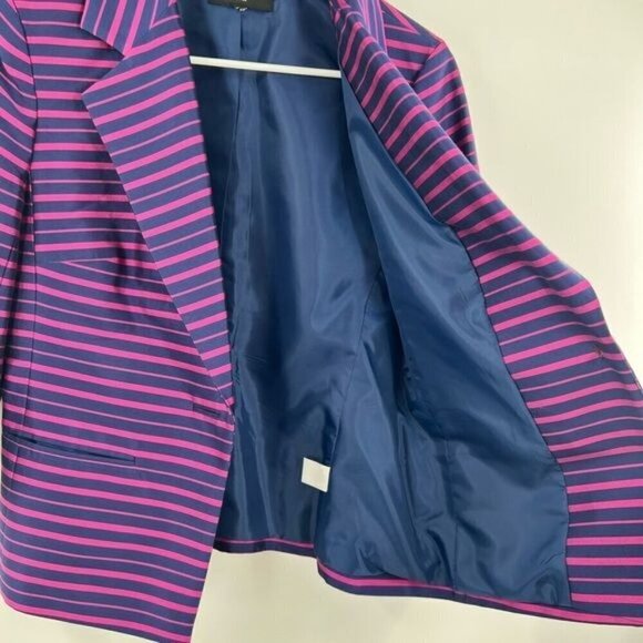Talbots purple striped blazer jacket size M womens - Picture 5 of 9